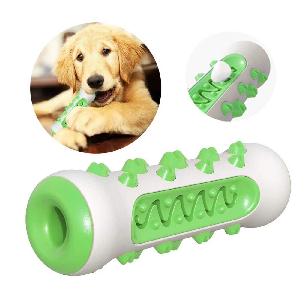 No Brand Green & White Dog Teething Stick Interactive Dental Care Chew Toy - GUC